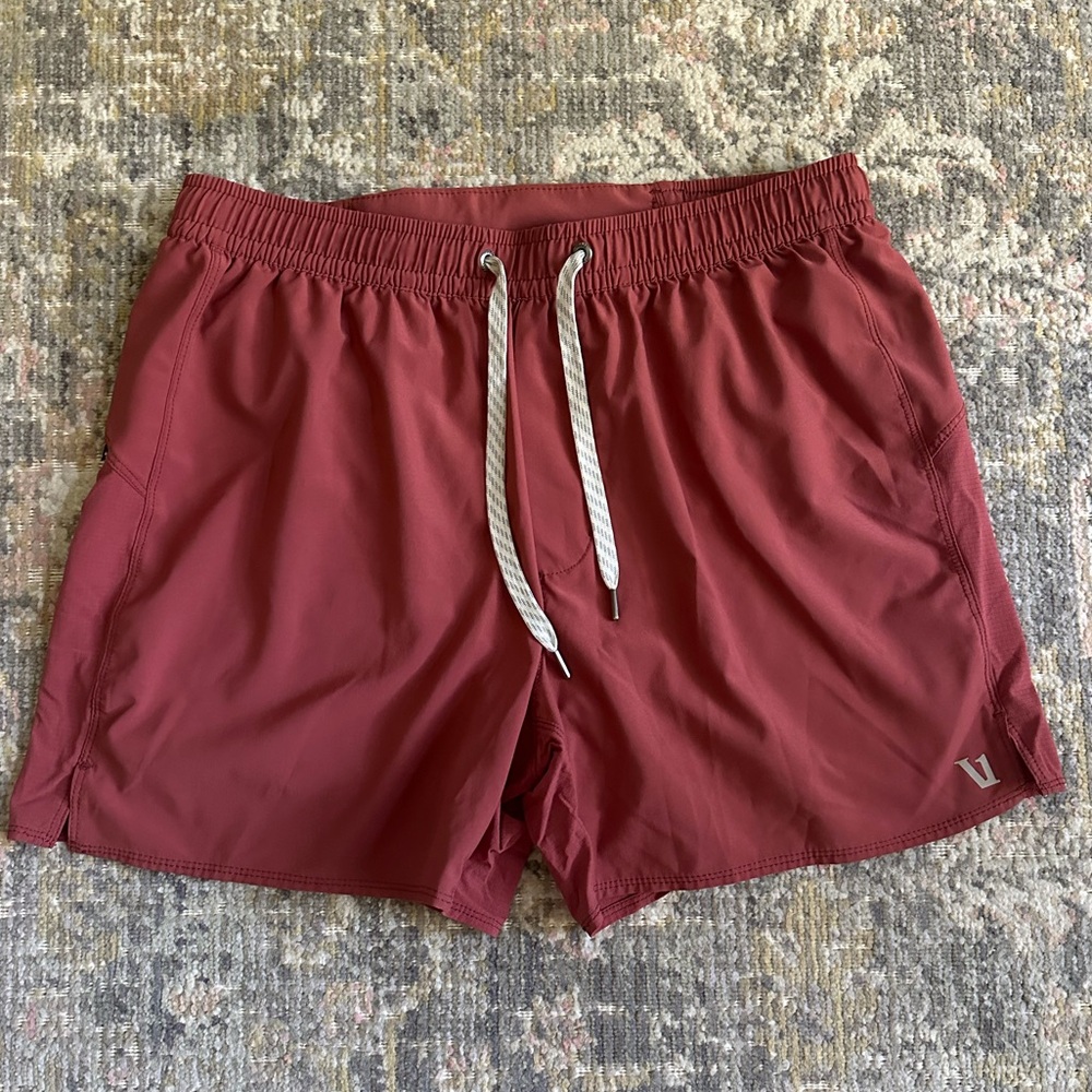 Vuori Course Run Shorts Sienna Men’s Gym Shorts 5” Lined Performance Running